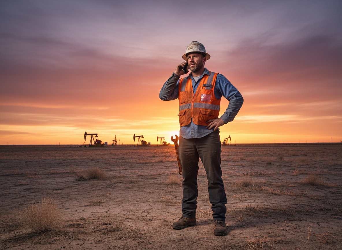 Oilfield technician calling Tatanka Energy Services